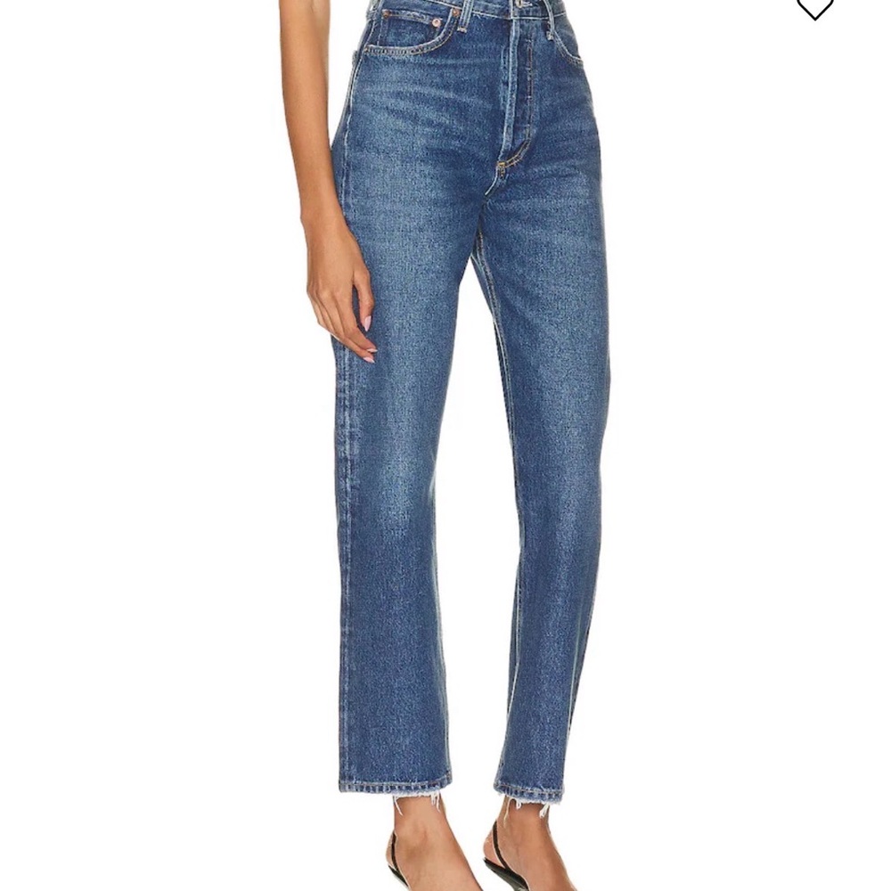 Agolde women’s Dark Blue Straight Jeans